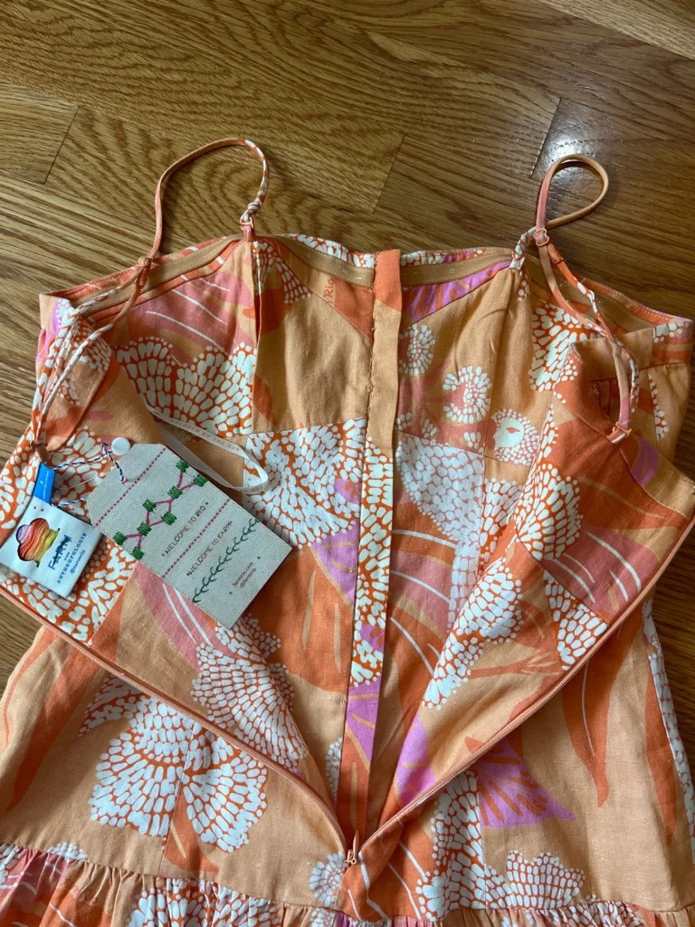 Anthropologie x Farm Rio Linen Blend Strapless Drop-Waist Maxi Dress Size S NWT - Picture 14 of 14